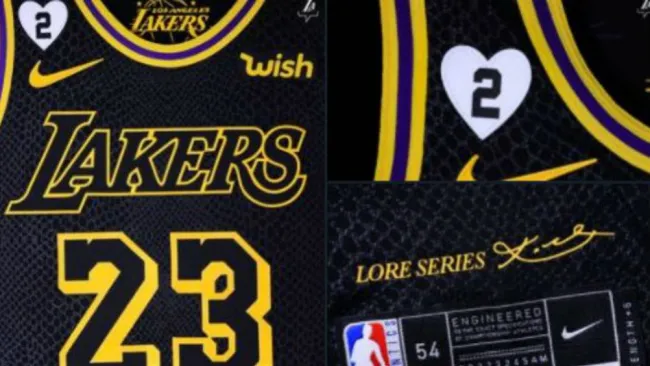 Jersey conmemorativo que usarán los Lakers