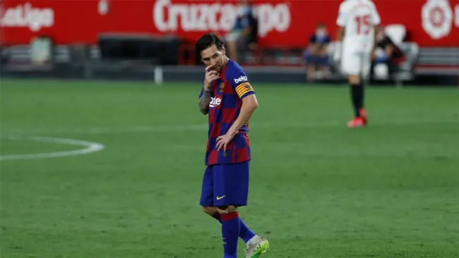 Messi en un partido con el Barcelona 