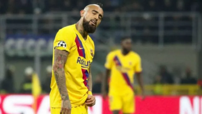 Arturo Vidal durante un partido del Barcelona