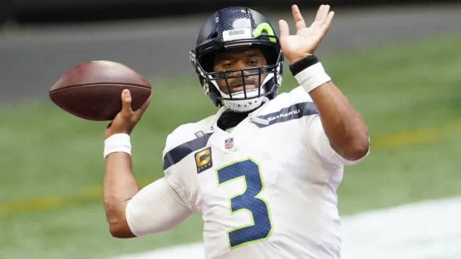 Russell Wilson en acción con Seattle Seahawks