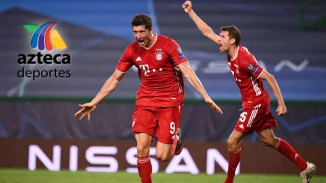 Lewandowski festeja uno de sus goles en la Champions 2019-2020
