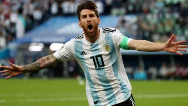 Lionel Messi en celebración con Argentina