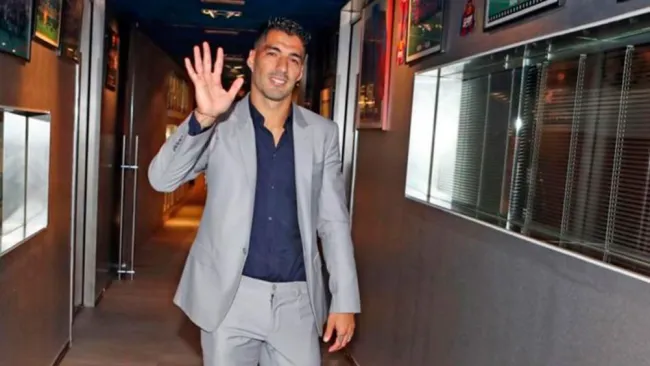 Suárez, en su acto de despedida con el club