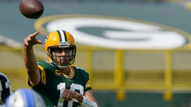  Aaron Rodgers en acción con Green Bay