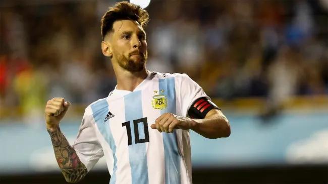 Lionel Messi durante un partido con Argentina