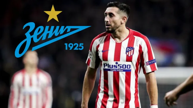 Héctor Herrera jugando con el Atlético de Madrid