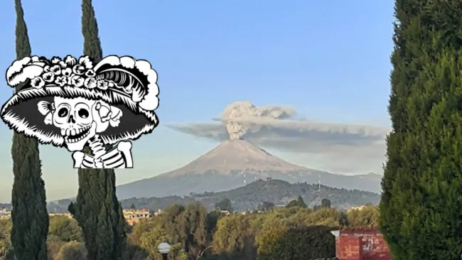 Panorámica de la fumarola del volcán