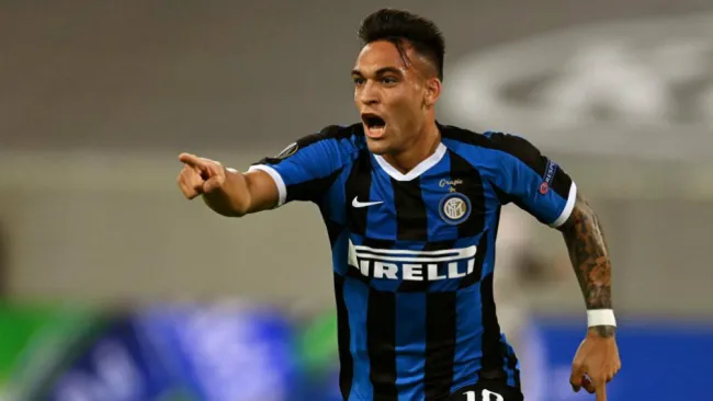 Lautaro Martínez en partido con el Inter de Milan