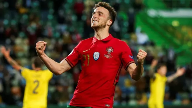 Diogo Jota en celebración con Portugal