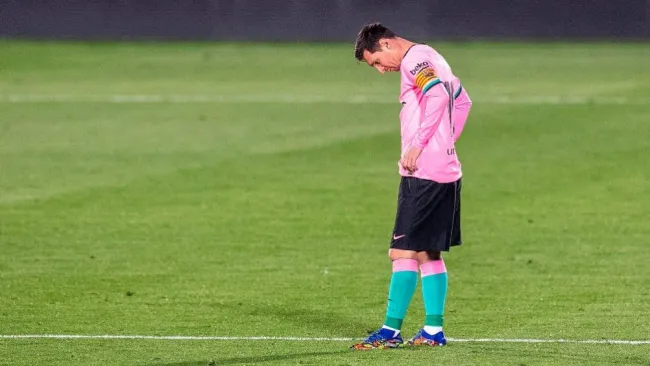 Lionel Messi en la derrota del Barcelona