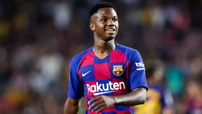 Ansu Fati en partido con Barcelona