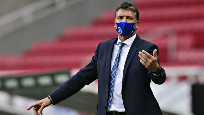 Siboldi en un partido de Cruz Azul