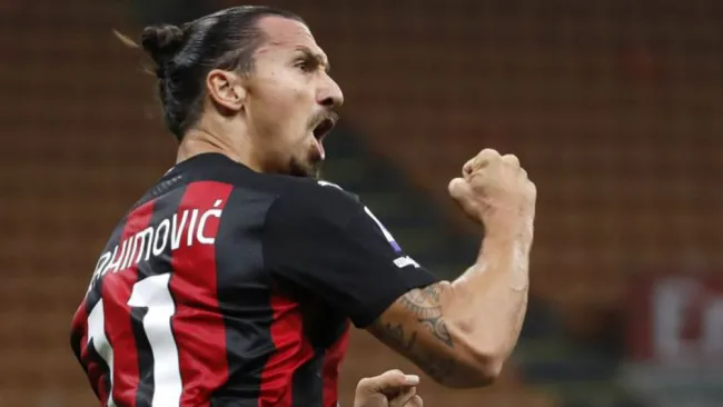 Zlatan Ibrahimovic en celebración con el Milan