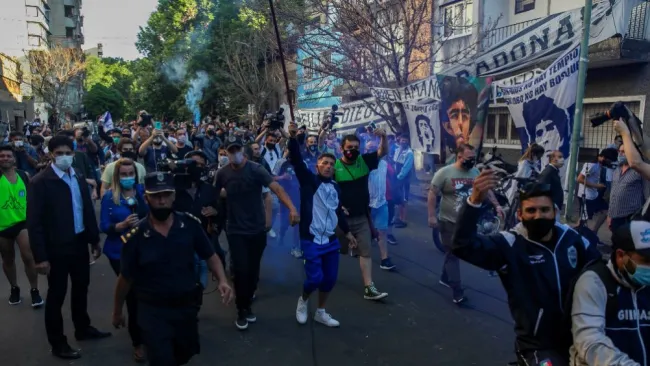 Apoyo a Diego Armando Maradona en las calles