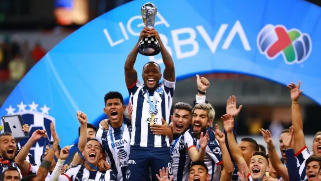 Rayados festejando el título del Apertura 2019