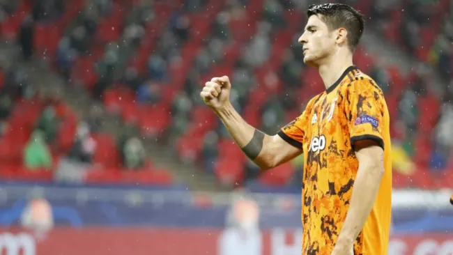 Álvaro Morata, en festejo con la Juventus