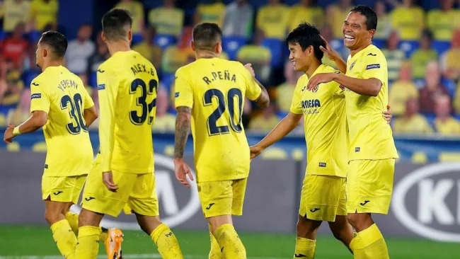 Jugadores del Villarreal celebrando un gol