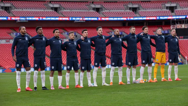 Jugadores de la selección inglesa en Wembley 