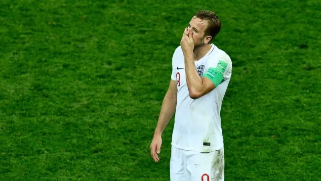 Harry Kane en un partido con Inglaterra 