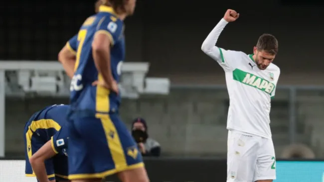 Domenico Berardi en festejo con Sassuolo