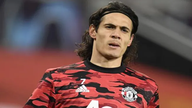Edinson Cavani, previo a un juego del Manchester United