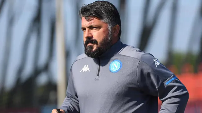 Gennaro Gattuso durante un entrenamiento del Napoli