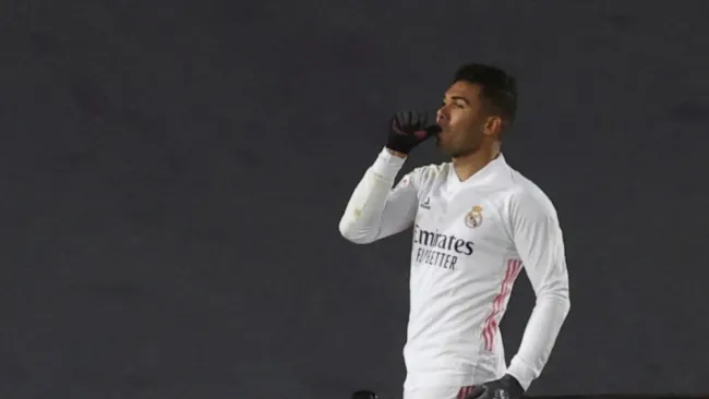 Casemiro en festejo con Real Madrid