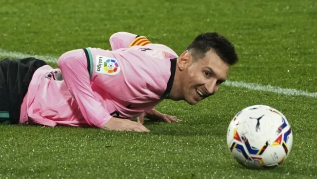 Lionel Messi en acción con Barcelona