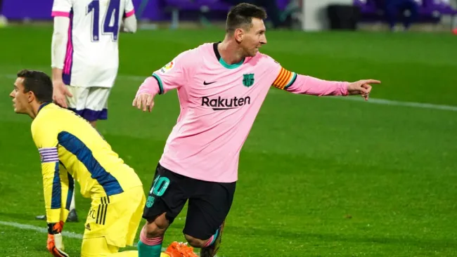 Lionel Messi durante un partido con Barcelona