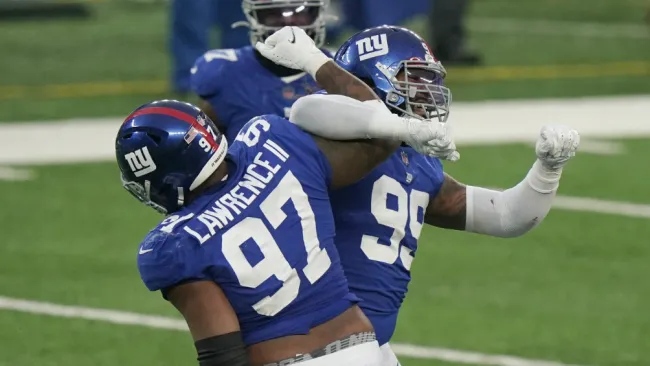 Giants en festejo de TD