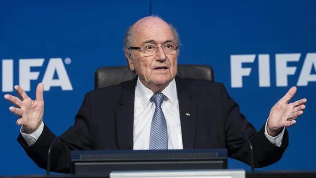Joseph Blatter durante una conferencia de la FIFA 