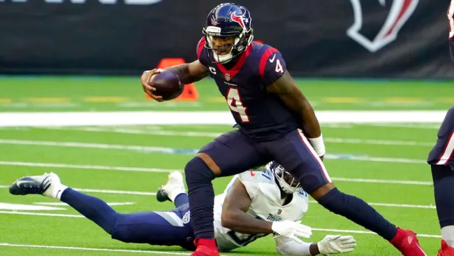 Deshaun Watson durante un partido con Texans