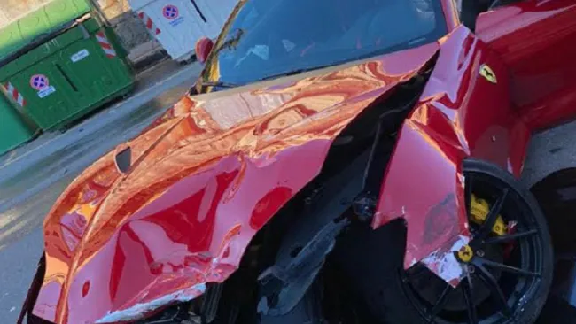 Ferrari de Federico Marchetti quedó destrozado