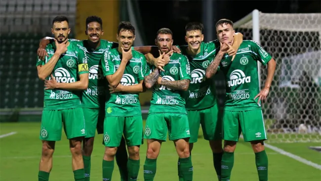 Jugadores de Chapecoense tras un gol