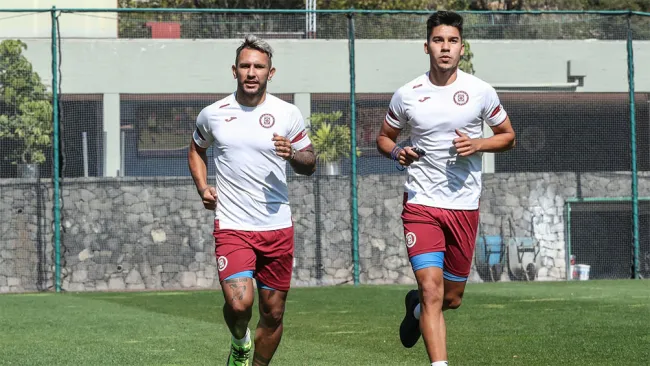  Walter Montoya y Guillermo Fernández en práctica con Cruz Azul