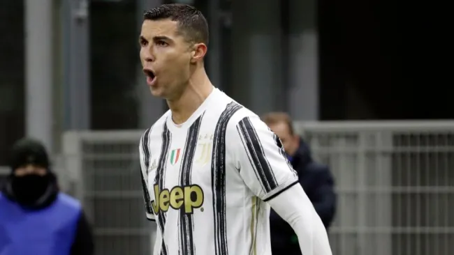 Cristiano Ronaldo festejando un gol a favor de la Juventus