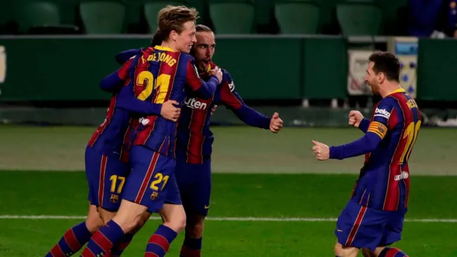 Barcelona en festejo de gol