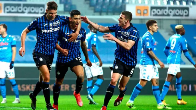 Atalanta en festejo de gol