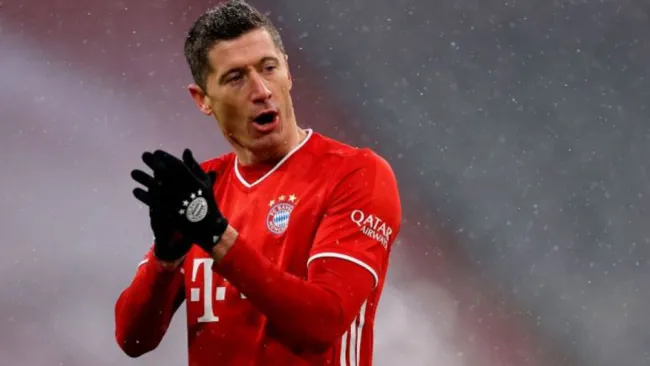 Lewandowski en festejo con el Bayern Munich 
