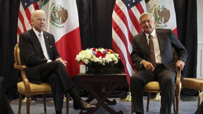 Joe Biden y AMLO en una reunión