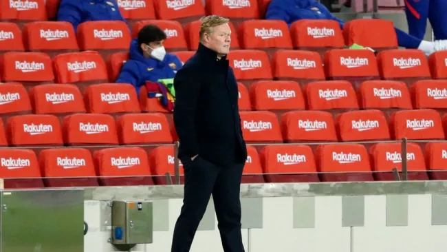 Ronald Koeman en un partido del Barcelona