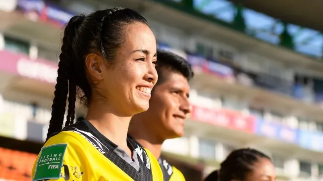Katia García durante un partido de la Liga MX Femenil 