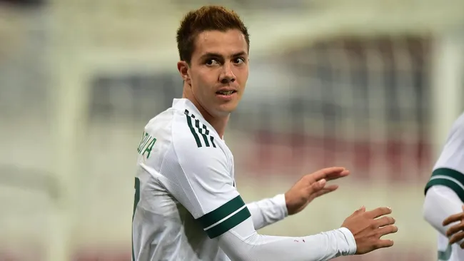 Sebastián Córdova tras uno de sus goles ante Dominicana