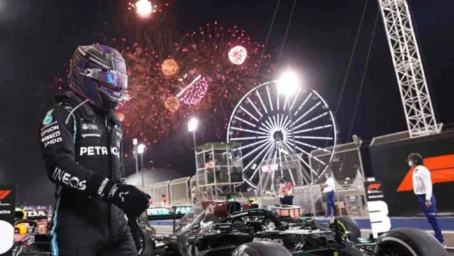 Lewis Hamilton en el GP de Bahrein