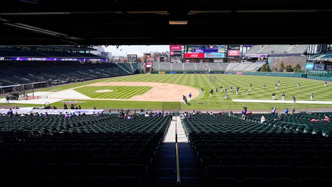 Coors Field, durante un entrenamiento de los Rockies
