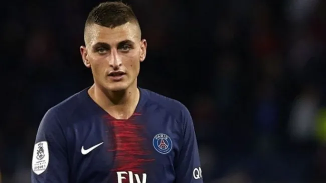 Verratti en un juego con el París Saint-Germain