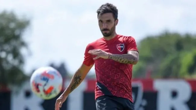 Ignacio Scocco durante un entrenamiento con Newell’s