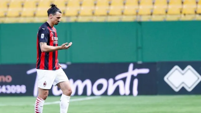 Ibrahimovic en un partido con el Milan 
