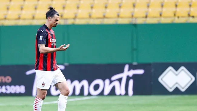 Ibrahimovic durante un partido con el AC Milan