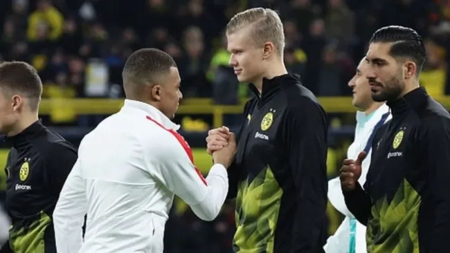 Mbappé y Haaland previo a un partido de Champions